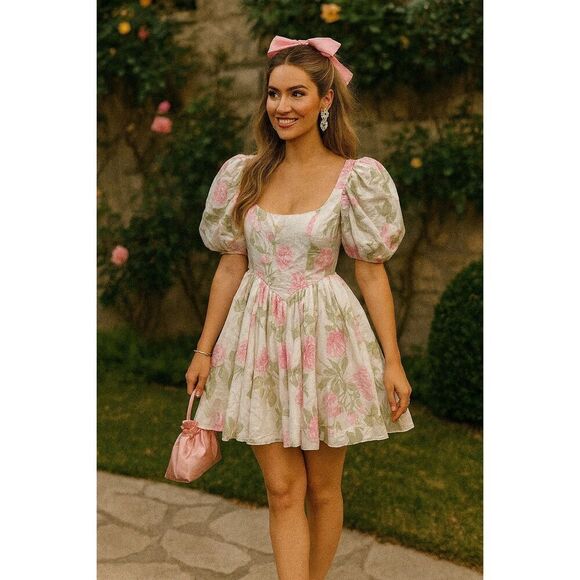 Maison Amory Zephyr Dress - Mr.Darcy Mini dress in floral print size S NWT$299 - Picture 6 of 6